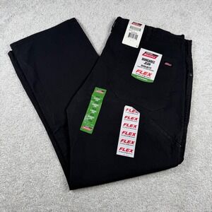 Dickies Dungaree Jean Men 42x30 Black Flex Regular Fit Straight Leg ED219RBK
